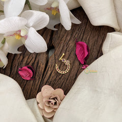 Vriksham  Designer Bridal Naths/Nose pin-Red-G18730