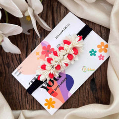 Vriksham Red And White Jasmine Flower Baby Headband Flower Accessories-KH1394