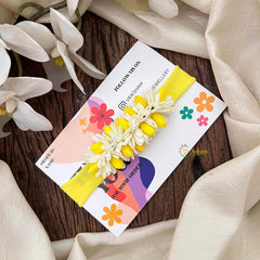 Vriksham Yellow And White Jasmine Flower Baby Headband Flower Accessories-KH1393
