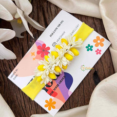 Vriksham Yellow And White Jasmine Flower Baby Headband Flower Accessories-KH1393