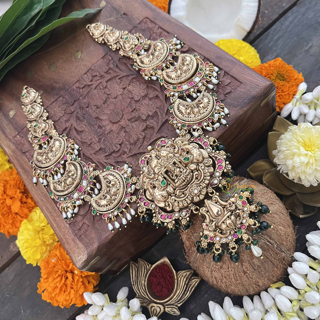 Vriksham Divine Lakshmi Temple Half Moon Style 1 gm Gold Neckpiece-G20299