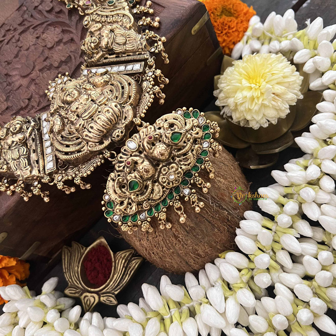 Vriksham Godess Lakshmi With Elegant Peacock Style 1 gm Gold Long Neckpiece-G20305