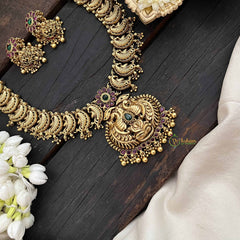 Vriksham Dual Peacock Style Gold Look Long Neckpiece-G21085