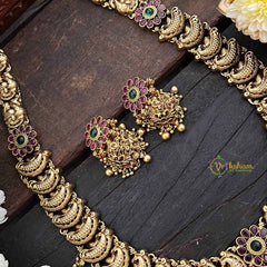 Vriksham Dual Peacock Style Gold Look Long Neckpiece-G21085
