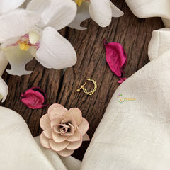 Vriksham Designer Naths/Nose pin-Green White-G18739