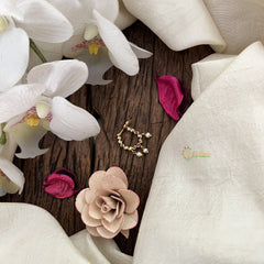 Vriksham Zigzag Dot Naths/Nose pin-Red White-Pearl-G18685