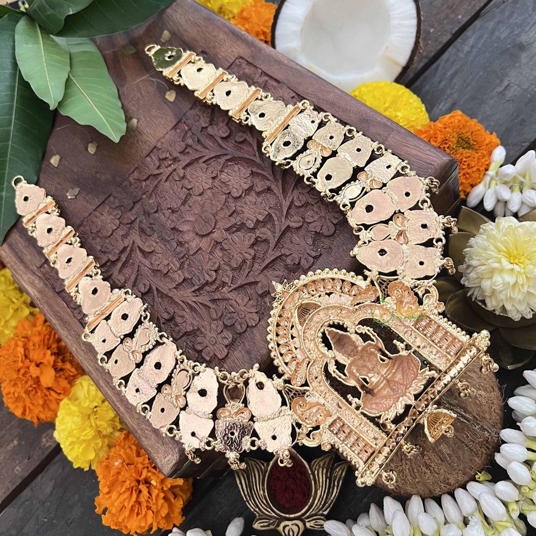 Vriksham Grand Antique Temple Lotus Lakshmi Style 1 gm Gold Long Neckpiece-G20304