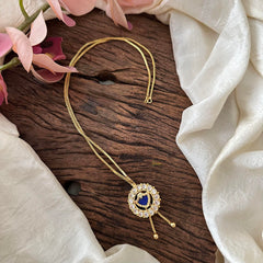 Blue Stone Gold Look Alike Palakka Neckpiece-SIngle Pendant-G13283