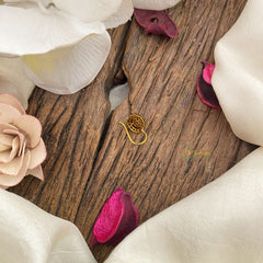 Vriksham Round Shape AD Stone Nath/Nose pin-White-G17407