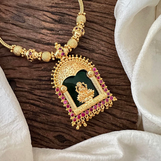 Premium Lakshmi Pendant Palakka Addigai Neckpiece-G13270