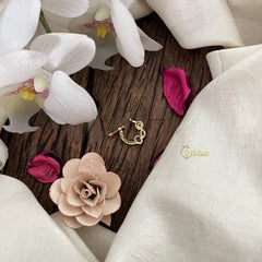 Vriksham Designer Round Naths/Nose pin-Red-G18709