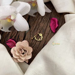 Vriksham Designer Round Naths/Nose pin-Red White-G18710