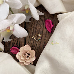 Vriksham Designer Round Naths/Nose pin-Red White & Green-G18712