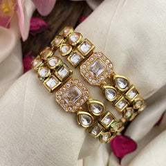 Vriksham Exquisite Kundan Bangle-Screw Type Bangles-White-G16505