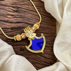 Traditional Kerala Palakka Pendant Neckpiece-Blue-G13284