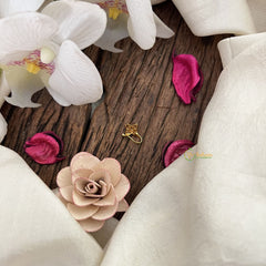 Vriksham Designer Golden Naths/Nose pin-Red White & Green-G18629