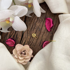 Vriksham Antique Floral Golden Naths/Nose pin-Red Green & White-G18615