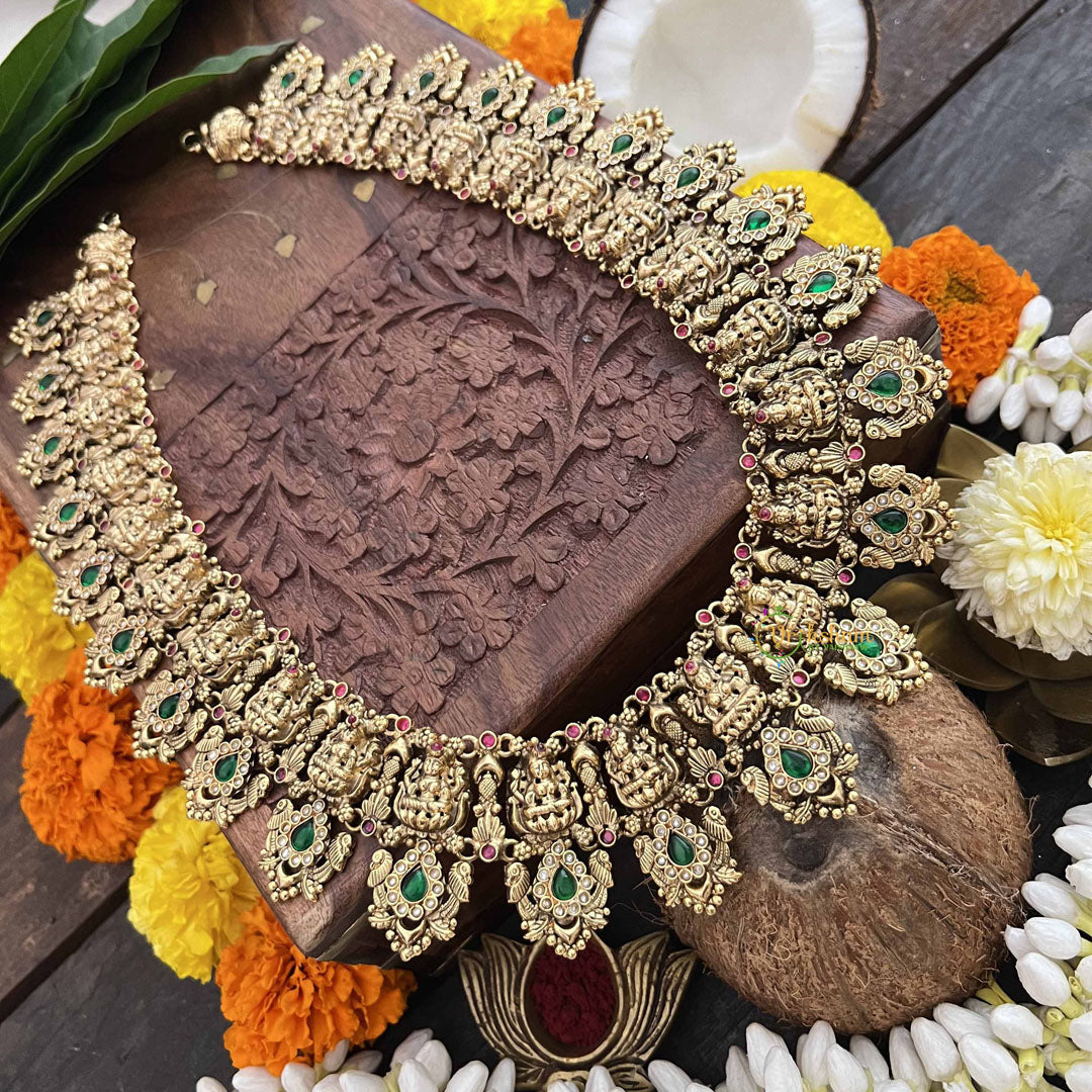 Vriksham Designer Lakshmi 1 gm gold Temple Haram-G20309