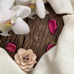 Vriksham Designer Square Golden Naths/Nose pin-Red White-G18627