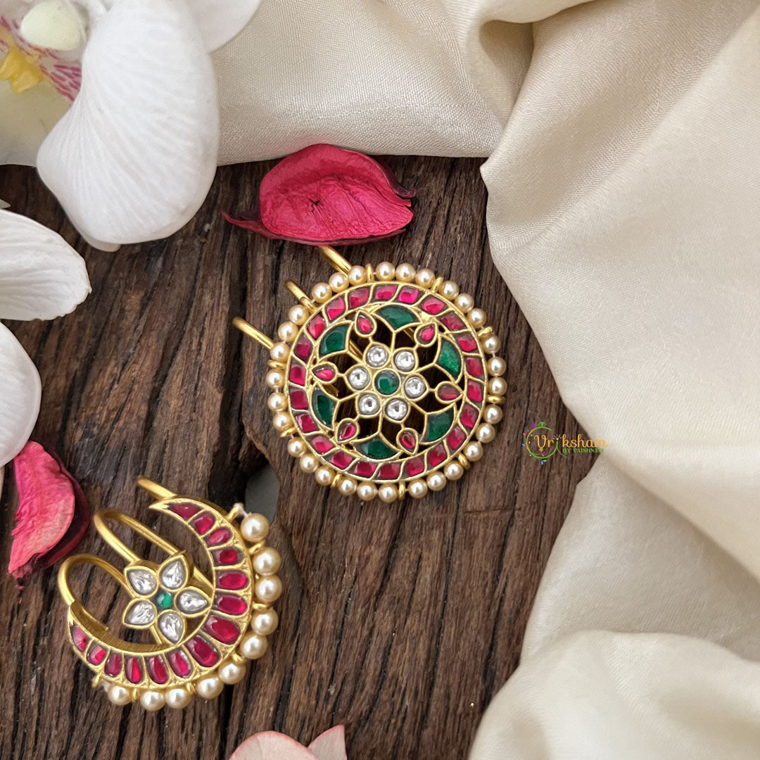 Vriksham Designer Floral Style Chandran & Suryan Billai-Pearl-J3492
