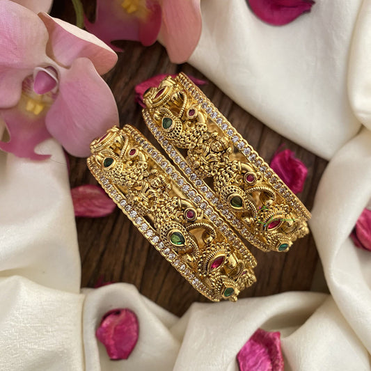 Vriksham Gold Look Alike Lakshmi with Peacock Bangles-G16517