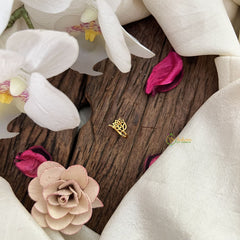 Vriksham Designer Floral Golden Naths/Nose pin-Green Red & White-G18625