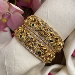 Vriksham Gold Look Alike Lakshmi with Peacock Bangles-G16517