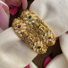 Vriksham Gold Look Alike Lakshmi Floral Bangles-Red Green-G16521