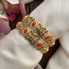 Vriksham Exquisite Lakshmi Peacock Bangles-Coral-G16528