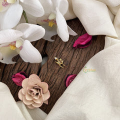 Vriksham Flower Golden Naths/Nose pin-Red-Pearl-G18638