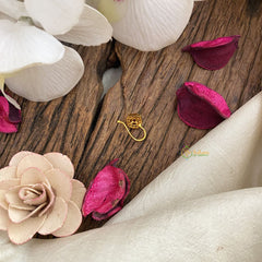 Vriksham Unique Designer AD Stone Nath/Nose pin-Red-G17411