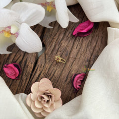 Vriksham Floral Golden Naths/Nose pin-Red White & Green-G18643