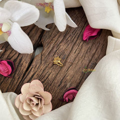 Vriksham Floral Golden Naths/Nose pin-Red-G18644