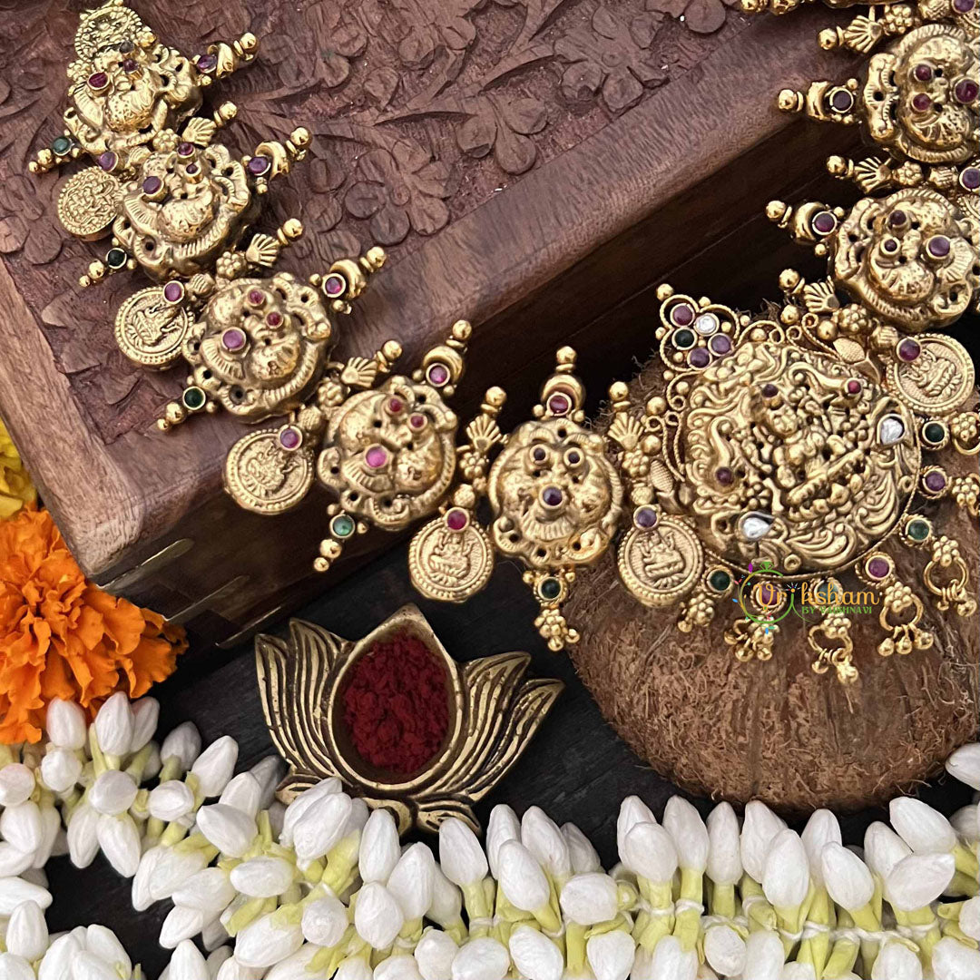 Vriksham  Antique Lakshmi Coin 1 gm Gold Neckpiece-G20314