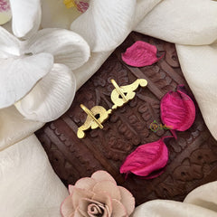 Vriksham Peacock Grace Kundan Jadau Press Bugadi-Red Green & White-J3504