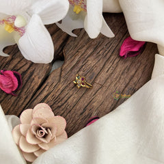 Vriksham Flower Golden Naths/Nose pin-Multi Color-G18636