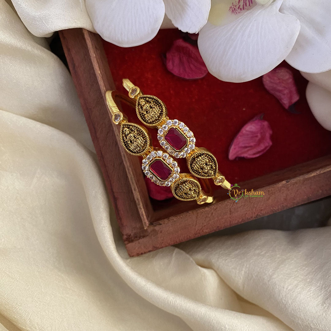 Vriksham Precious Lakshmi Kada Bangles-Red-G16529