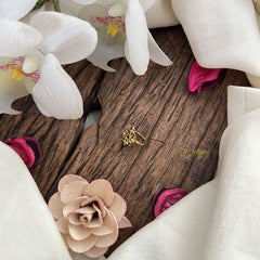 Vriksham Flower Golden Naths/Nose pin-Red White Green-G18649