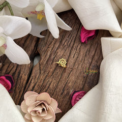 Vriksham Flower Golden Naths/Nose pin-Red White Green-G18649