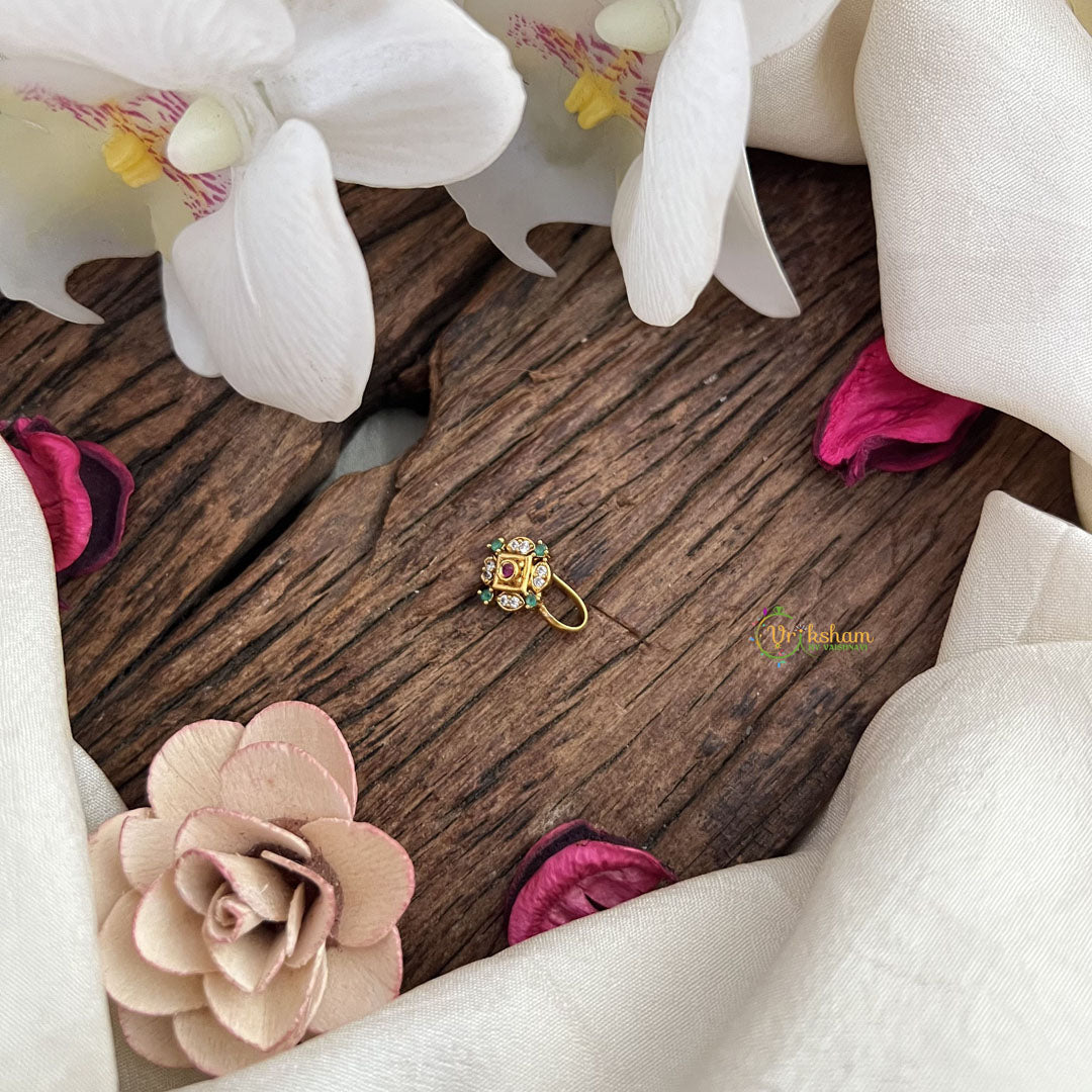 Vriksham Golden Naths/Nose pin-Multi Color-G18654