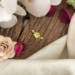 Vriksham Floral AD Stone Nath/Nose pin-Pearl-White-G17339