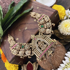 Vriksham Classic Lotus Lakshmi Devi Temple 1 gm Gold Finish Choker-G20318