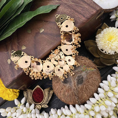 Vriksham Peacock Inspired 1 gm Gold Finish Choker-Gold Bead-G20319