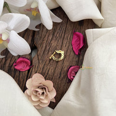 Vriksham Peacock Naths/Nose pin-Red White & Green-G18697