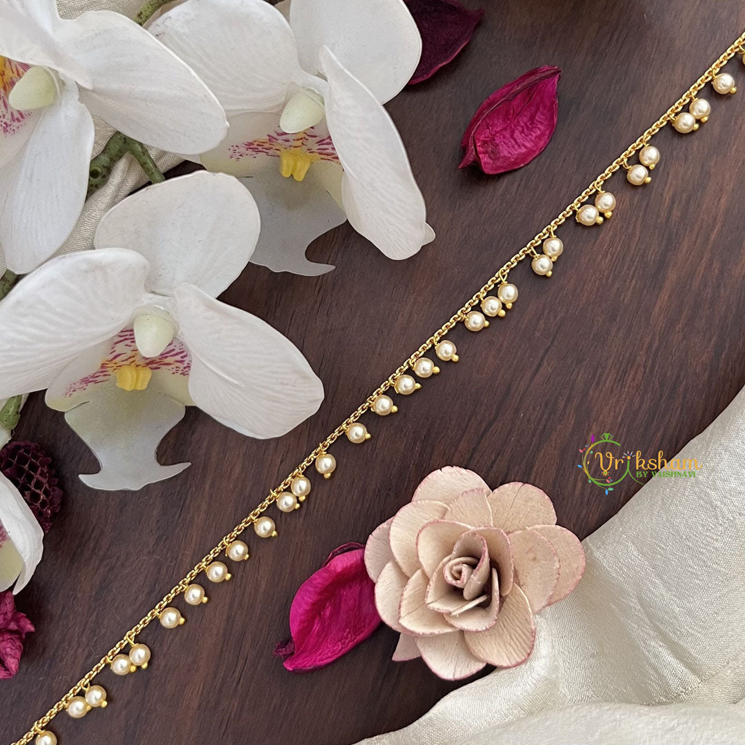 Vriksham Unique Gold Look Alike Pearl Thin Hip Chain-G17965