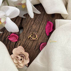 Vriksham Designer Oval Naths/Nose pin-Red-G18716