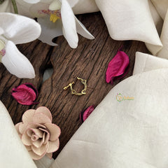 Vriksham Designer Heart style Naths/Nose pin-Red-G18694