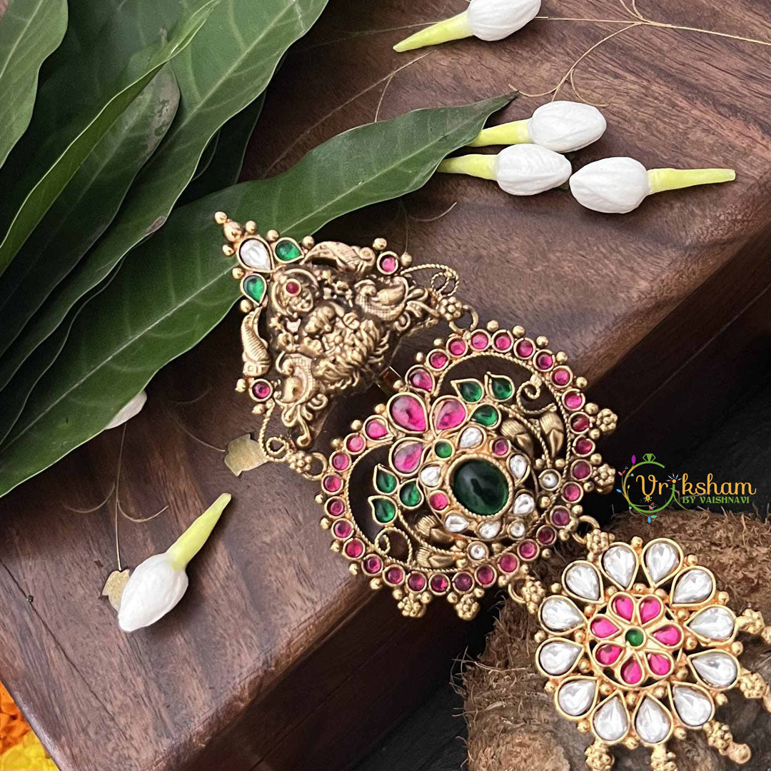 Vriksham Peacock & Lakshmi Design 1 Gram Gold Jad Billai-G20326