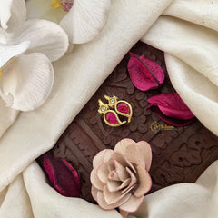 Vriksham Manga Style Kundan Jadau Press Bugadi-Red White-J3526