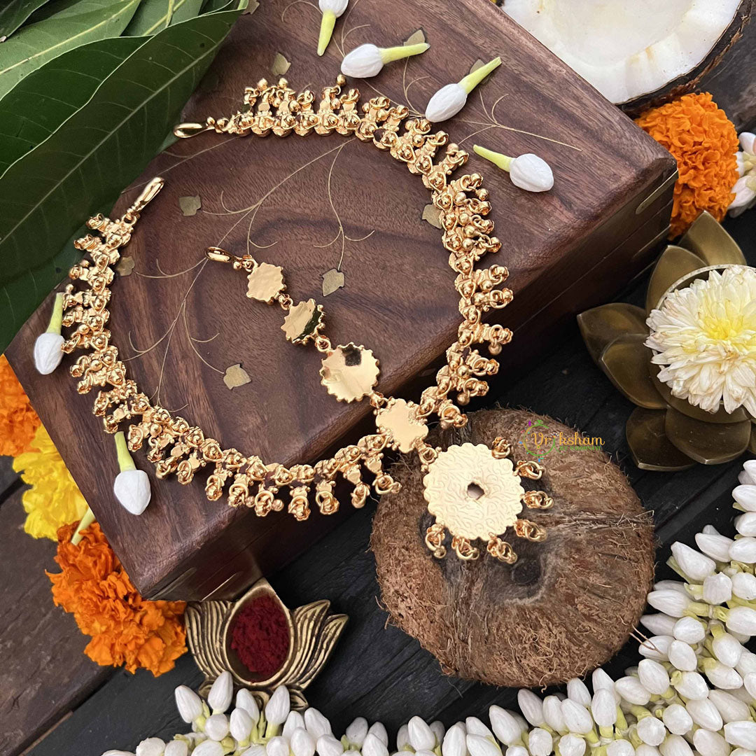 Vriksham Traditional Indian With Kundan 1 gm Gold Maang Tikka-Gold Bead-G20332